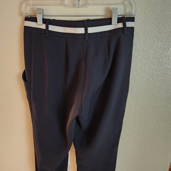 Fashion Star for Express Black Slim Ankle Zip Tuxedo Trouser Pants Size 0 - Picture 8 of 9